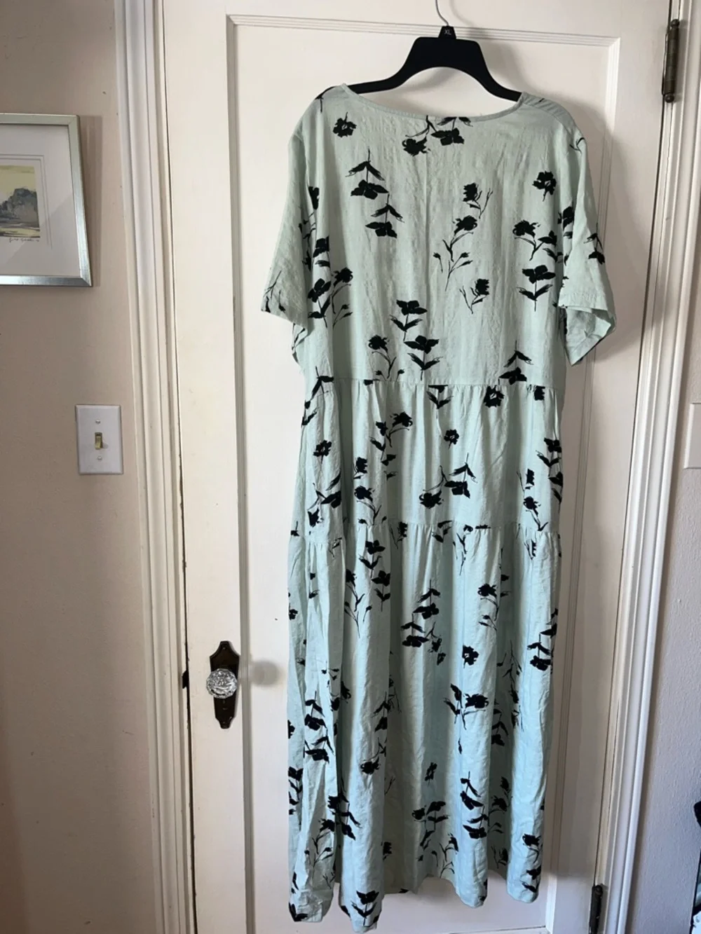 Light Mint Floral Tiered Maxi Dress -‎ Unbranded 2X